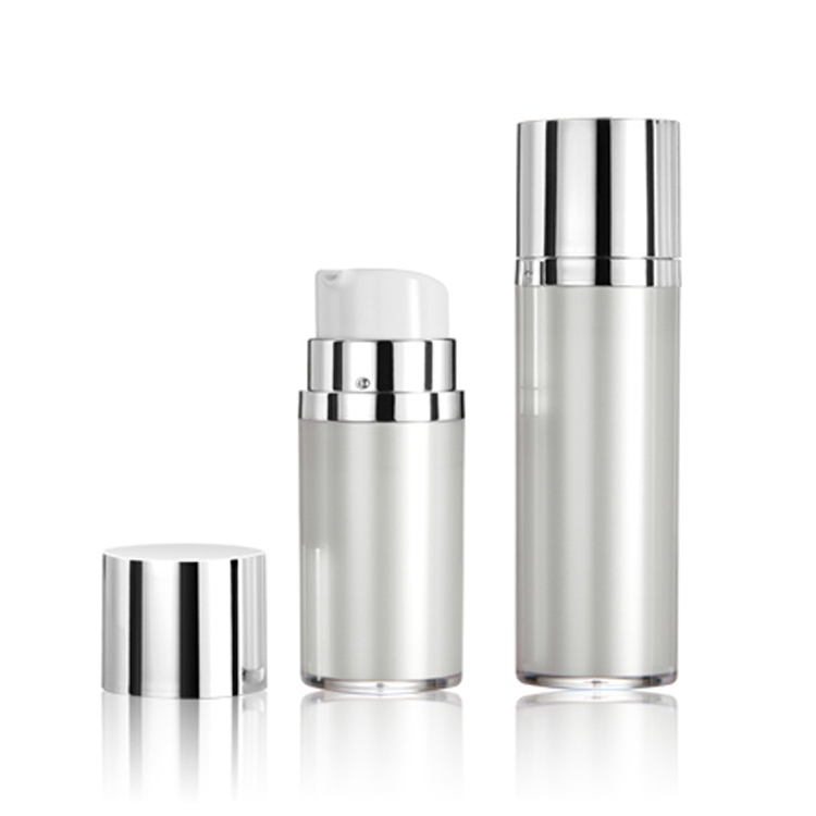 Good quality Foundation Pump Bottle - White empty skin care cosmetic packaging pump round airless lotion bottle – TOPFEEL PACK