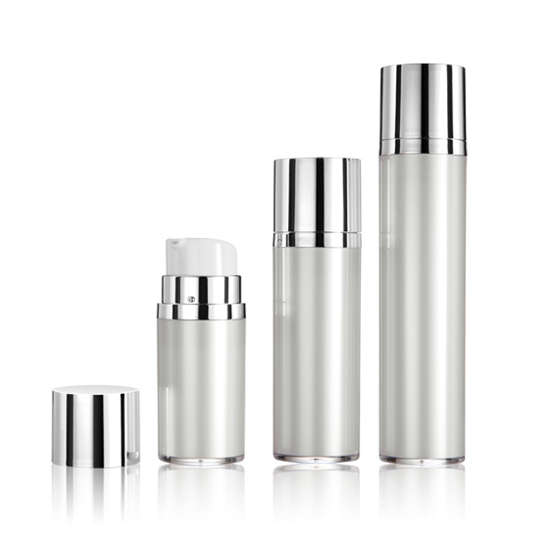 Good quality Foundation Pump Bottle - White empty skin care cosmetic packaging pump round airless lotion bottle – TOPFEEL PACK