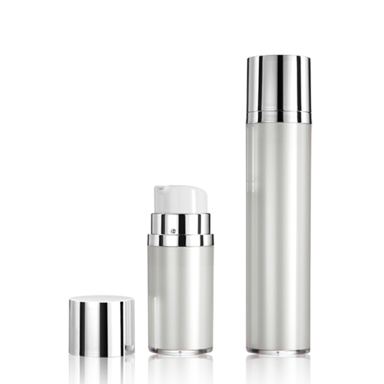 Good quality Foundation Pump Bottle - White empty skin care cosmetic packaging pump round airless lotion bottle – TOPFEEL PACK