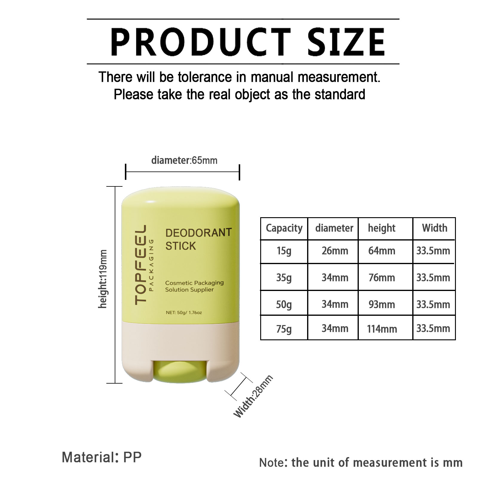 deodorant stick size