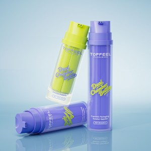 DL01 Dual Chamber Round Lotion Bottle,  Thick Wall 2 in 1 Bottle for Eye Serum