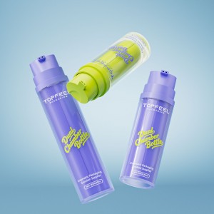 DL01 Dual Chamber Round Lotion Bottle,  Thick Wall 2 in 1 Bottle for Eye Serum