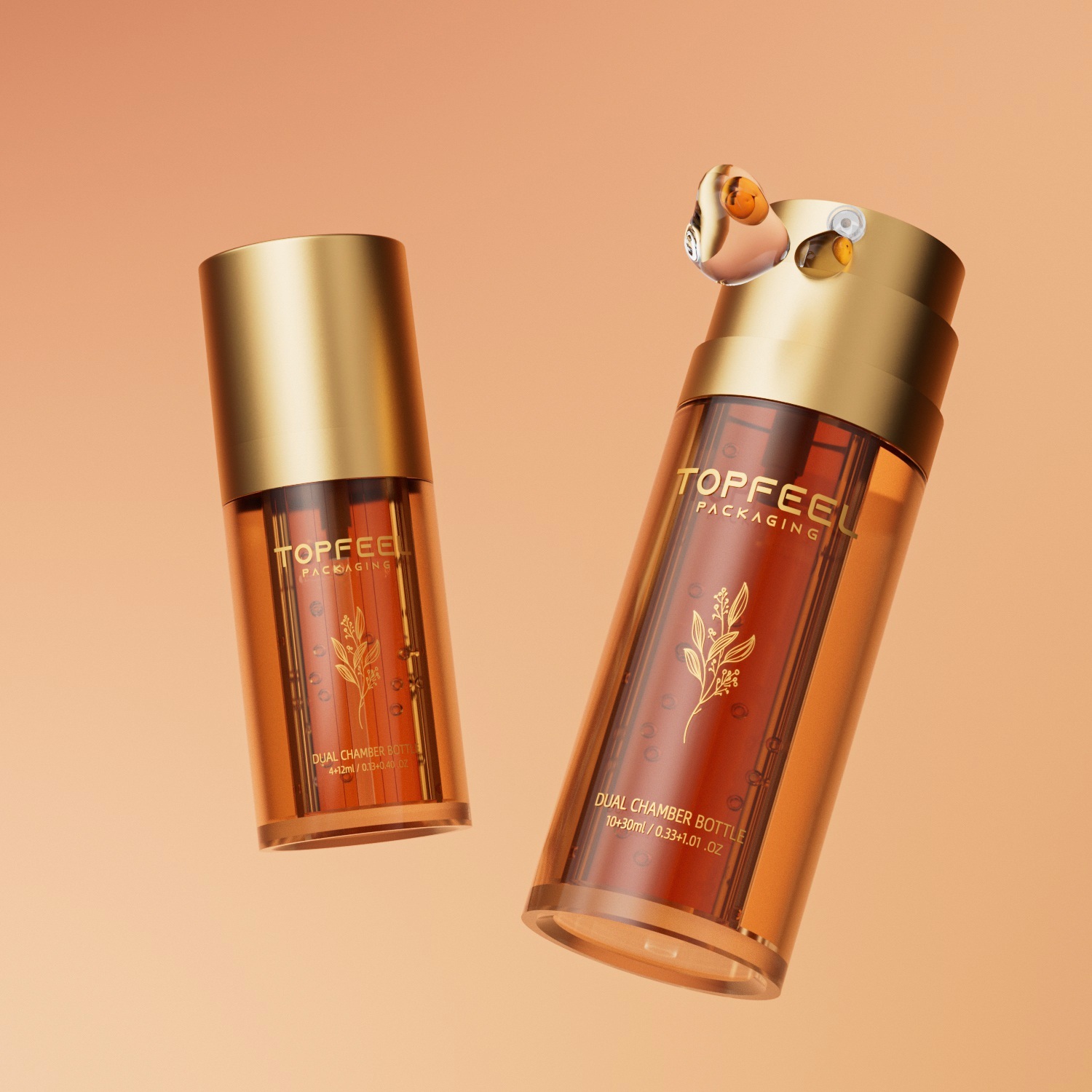 DL05 Dual Chamber Lotion Bottle | 2-in-1 Cosmetic Packaging for Serums & Creams