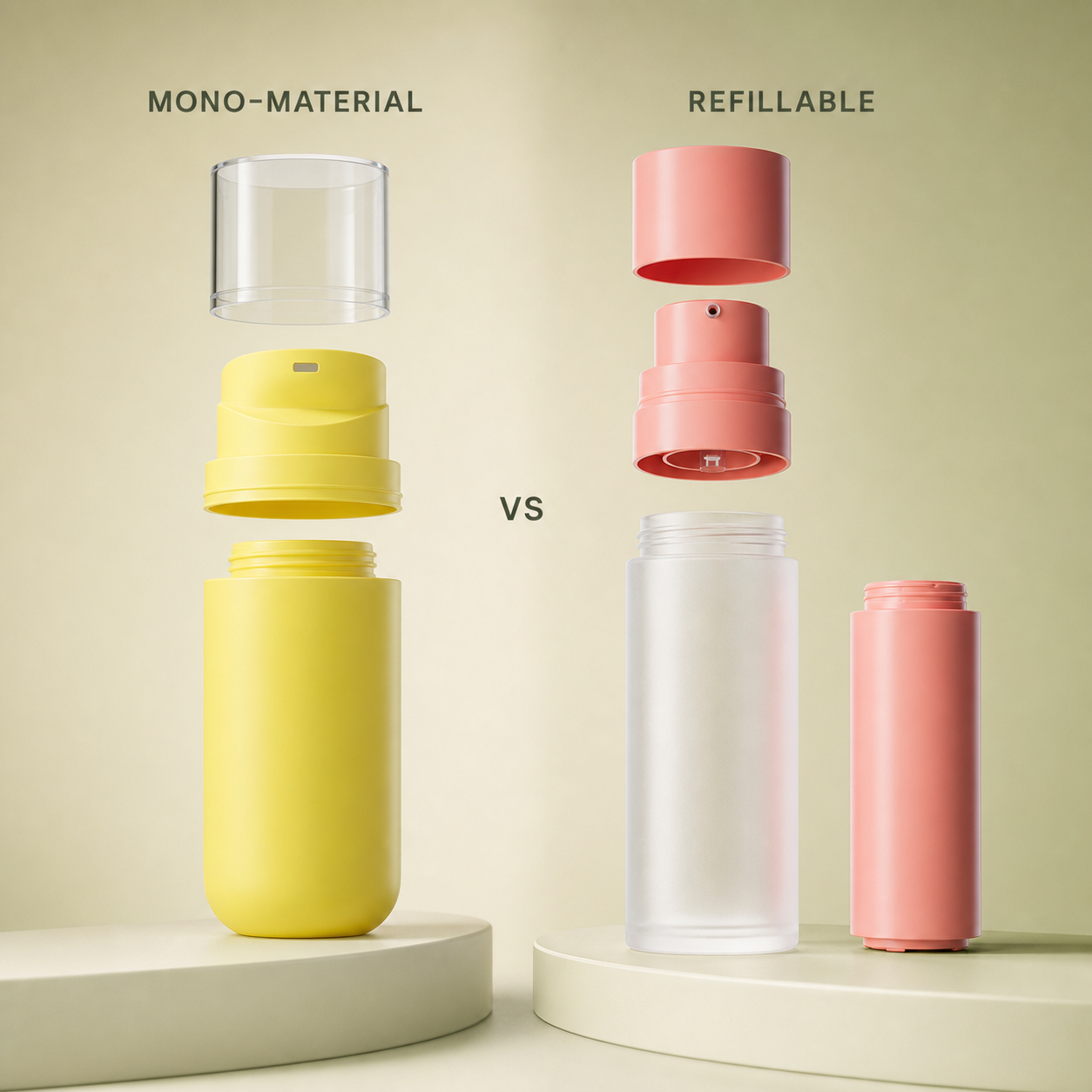 Mono-Material vs Refillable Cosmetic Packaging