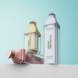 PA157 Square Airless Pump Bottle Clip-on Cosmetics Packaging Supplier