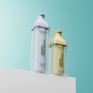 PA157 Square Airless Pump Bottle Clip-on Cosmetics Packaging Supplier