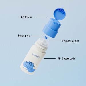 PB51 Mono PP 100% Plastic Loose Powder Bottle with Flip Top