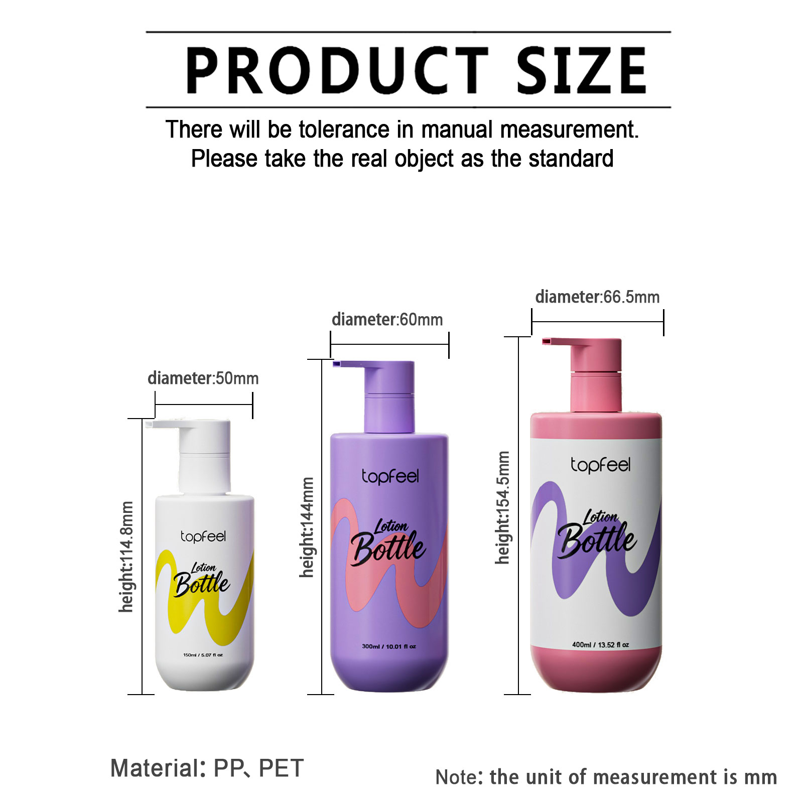 PB53 pump bottle size