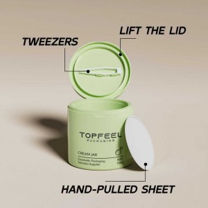 PJ101 PP Plastic Cream Jar with Magnetic Closure & Built-in Tweezers