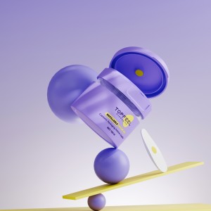 PJ111 Refillable Cream Jar with Magnetic Spoon & Flip-Top