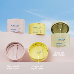 PJ113 100g Refillable Cream Jar Set | Screw & Flip Cap Options