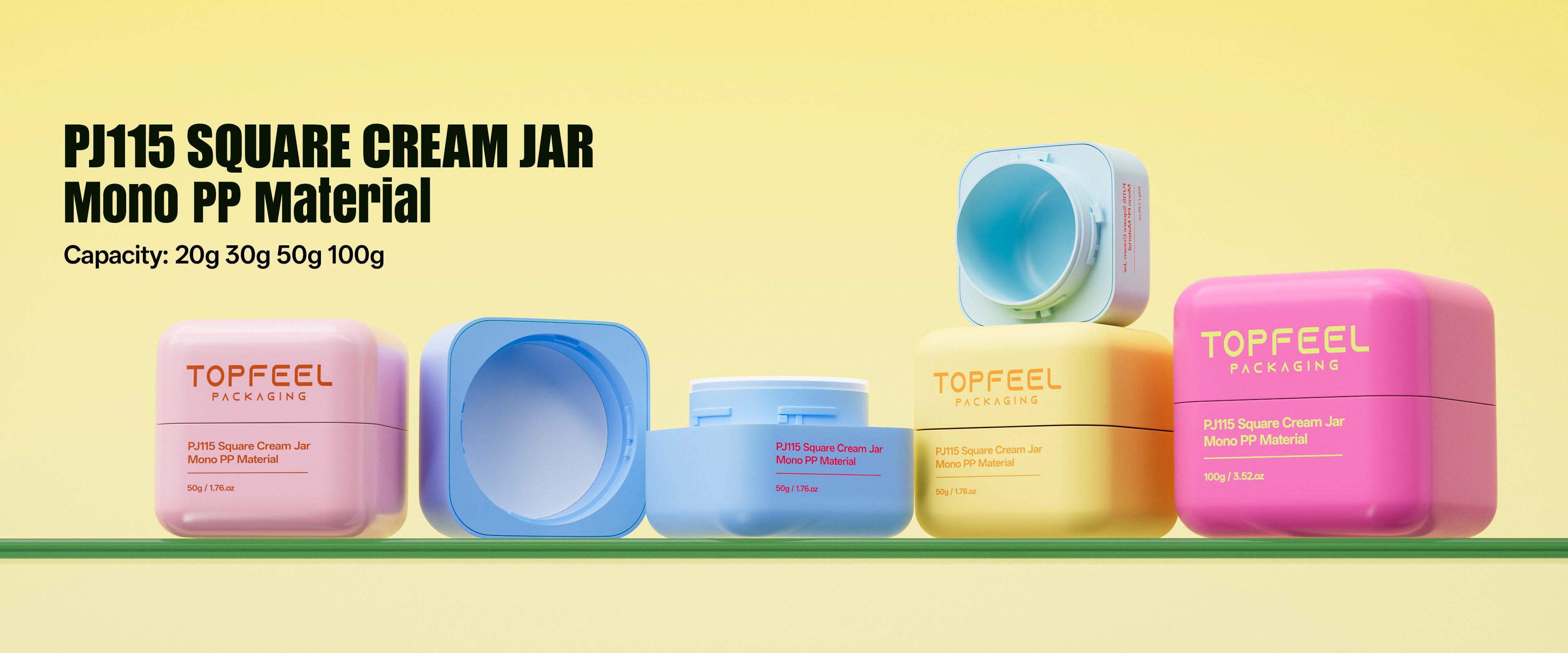 PJ115 Square Cream Jar