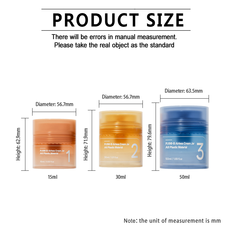 airless pump bottle size