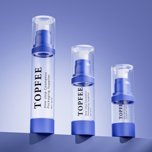 TA03 Silver Shoulder Transparent Clear 15ml 30ml 50ml Cosmetic Airless Pump Bottle
