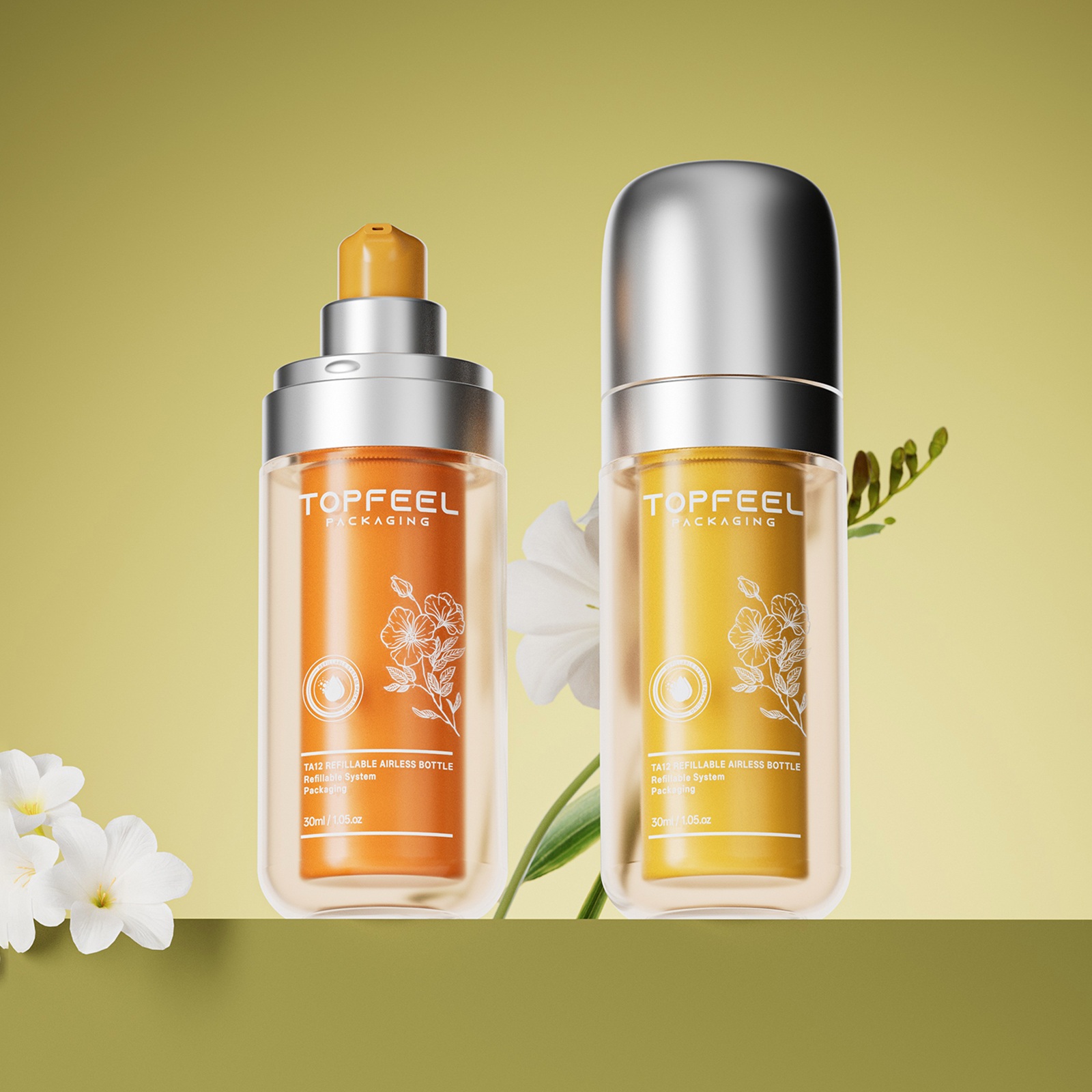 TA12 Custom 30ml 50ml Refillable Airless Pump Bottle Supplier