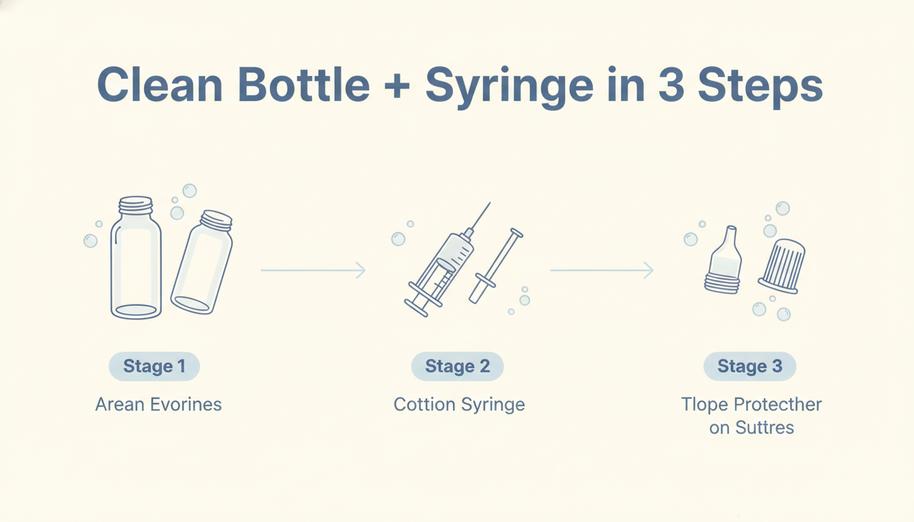 3 Key Steps To Clean Your Bottle With Syringe
