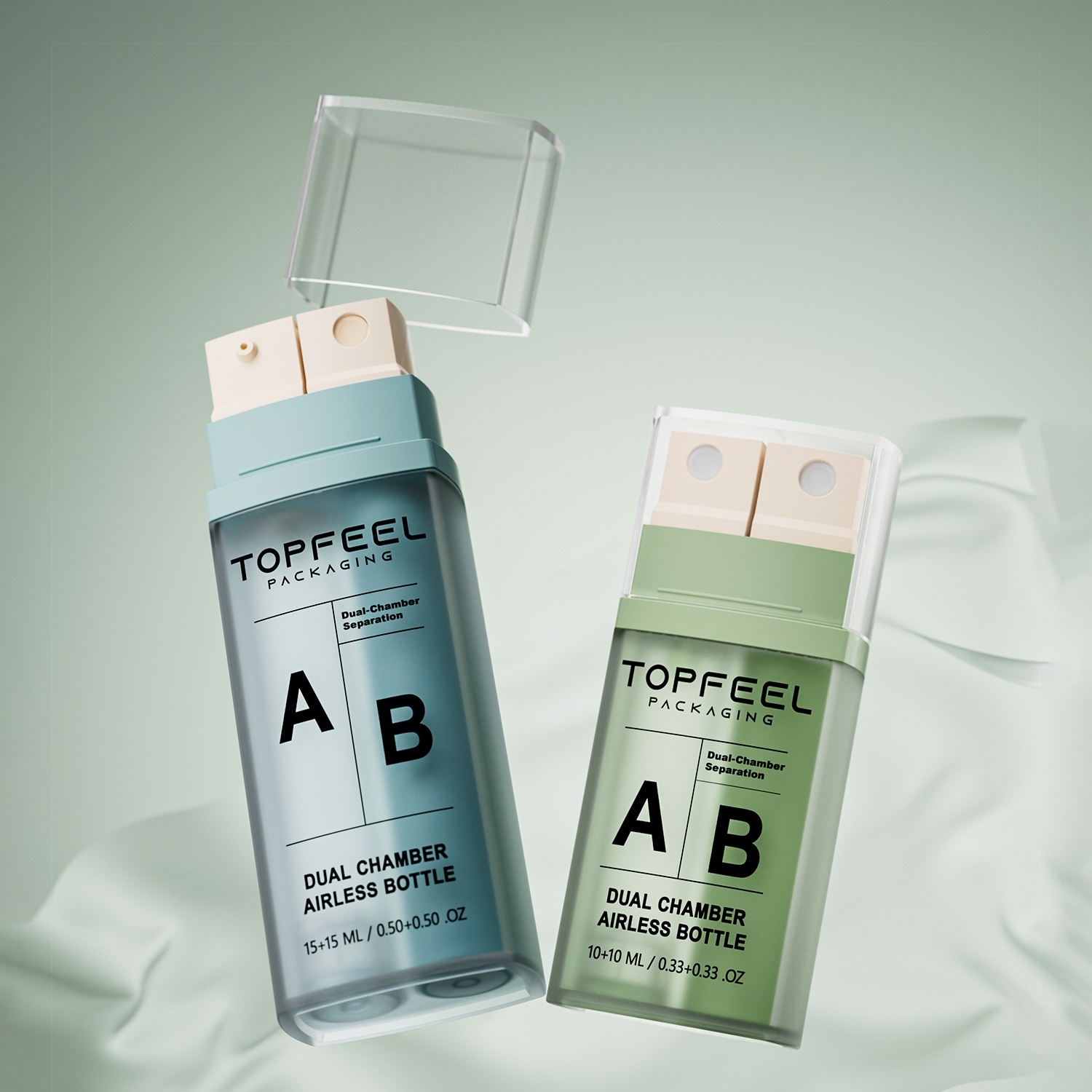 DA17 Dual Chamber Airless Bottle 2-in-1 Skincare Packaging Solution