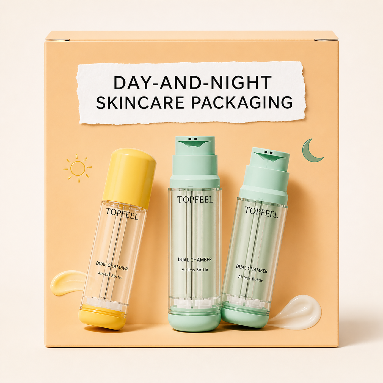 Day-and-Night Skincare Packaging: Dual Chamber or Two Separate Bottles?
