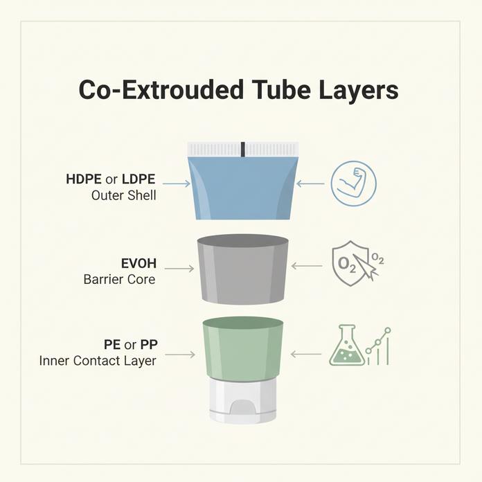 Material & Layer Composition in Co-extruded Plastic