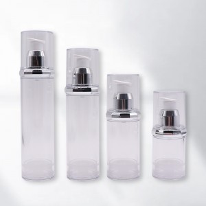 PA82 Rounder 透明精华无气乳液泵瓶，带菱形肩