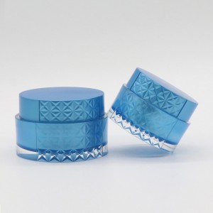 Huidverzorging Verpakkingscontainer 30g 50g Blauwe gezichtscrème Plastic zalfpotje met deksel