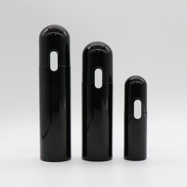 2018 China New Design Cosmetic Jar Packaging - Capsule Shape Black Plastic 40ml 130ml 160ml PETG Cosmetic Lotion Pump Bottle – TOPFEEL PACK