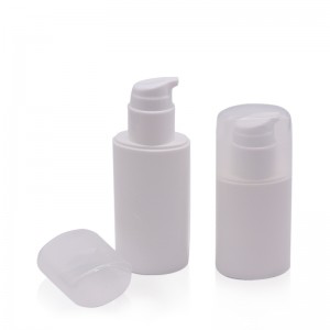 White Oval PP PCR Material Airless Bottle Matte Surface