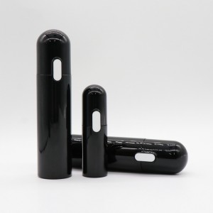 କ୍ୟାପସୁଲ୍ ଆକୃତି ବ୍ଲାକ୍ ପ୍ଲାଷ୍ଟିକ୍ 40ml 130ml 160ml PETG କସମେଟିକ୍ ଲୋସନ ପମ୍ପ ବୋତଲ |