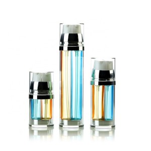 Acrylic Dual Chamber Cosmetic Lotion Pump Bottle 30ml 50ml 100ml