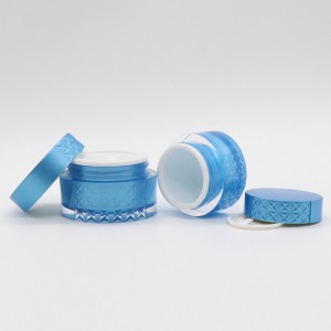 Sephutheloana sa Packaging sa Letlalo 30g 50g Blue Face Cream Plastic Cream Jar e nang le Sekhurumetso