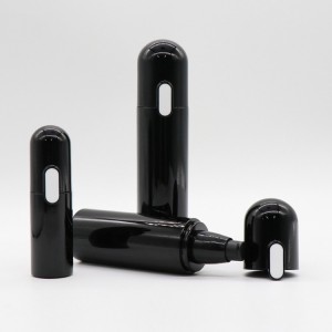 Capsule Shape Black Plastic 40ml 130ml 160ml PETG Cosmetic Lotion Pump Bottle