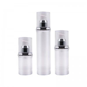 PA82 Rounder Transparent Serum Airless Lotion Pump Bottle with Diamond Shoulder