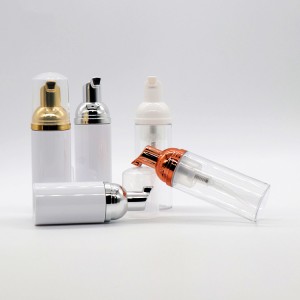 30ml 50ml 80ml PET 空银色/玫瑰金色化妆品泡沫泵瓶