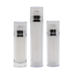 双室圆形真空瓶，厚壁 2 合 1 眼部精华瓶