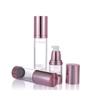 ସିଲଭର କାନ୍ଧ ସ୍ୱଚ୍ଛ ସଫା 15ml 30ml 50ml କସମେଟିକ୍ ଏୟାରଲେସ୍ ପମ୍ପ ବୋତଲ |