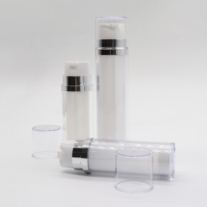 Botol Dual Chamber Round Airless, Dinding Tebal 2 dalam 1 Botol untuk Eye Serum