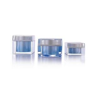 Empty cosmetic package 30g 50g 80g square acrylic cream jar