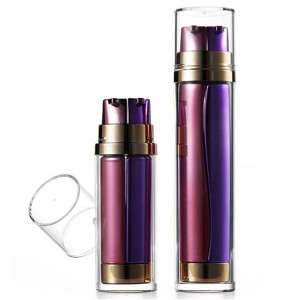 Dual Chamber Round Airless Bottle,  Thick Wall 2 in 1 Bottle for Eye Serum