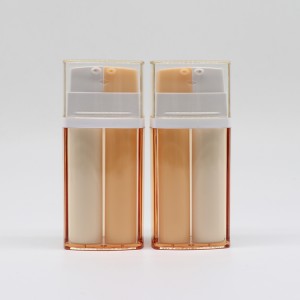Dvokomorna kvadratna brezzračna steklenička z dvojno steno 2 v 1 steklenička s serumom za oči