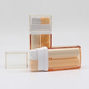 双室方形无气瓶，双层二合一眼部精华液瓶