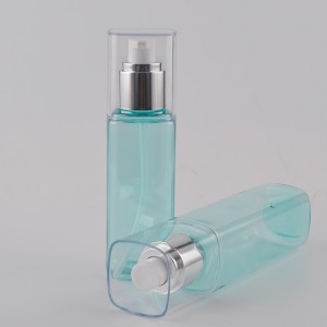 Bouteille de pompe de lotion cosmétique en plastique carrée TB14, bouteille de pulvérisateur de brume fine