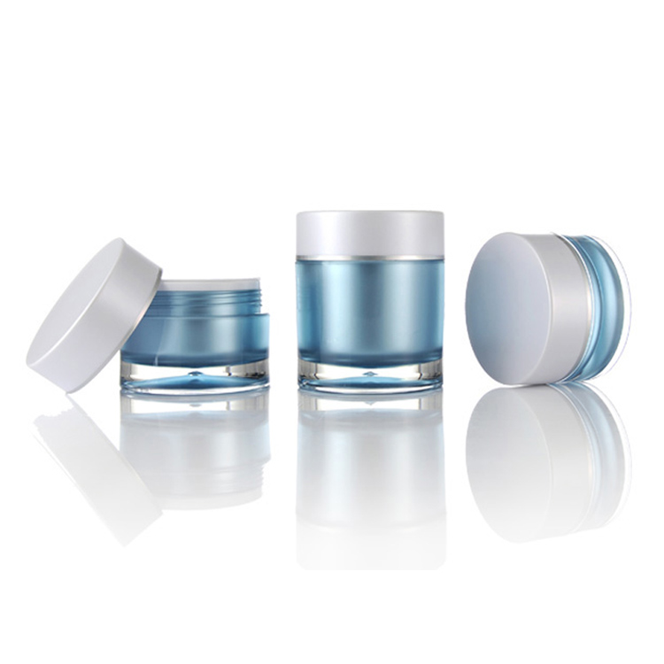 Wholesale Price Custom Cosmetic Jars - Double Layer Cream Jar Acrylic Cosmetic Packaging with Screw Cap – TOPFEEL PACK