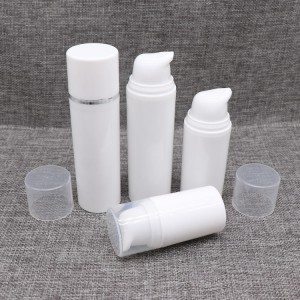 PA26 15ml 30ml 50ml ئاددىي يىغىۋېلىنغان PP ھاۋاسىز بوتۇلكا پومپىدا Snap