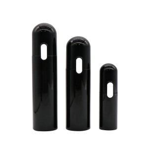 Capsule Shape Black Plastic 40ml 130ml 160ml PETG Cosmetic Lotion Pump Bottle