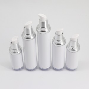 Bouteille sans air de pompe ronde d'emballage cosmétique adaptée aux besoins du client par mode