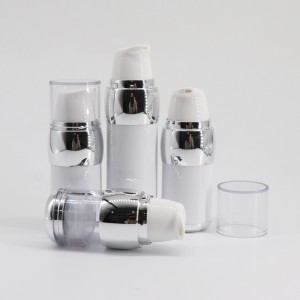 ରୂପା କାନ୍ଧ ଧଳା କସମେଟିକ୍ ଏୟାରଲେସ୍ ପମ୍ପ ବୋତଲ |