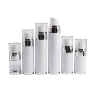 ରୂପା କାନ୍ଧ ଧଳା କସମେଟିକ୍ ଏୟାରଲେସ୍ ପମ୍ପ ବୋତଲ |