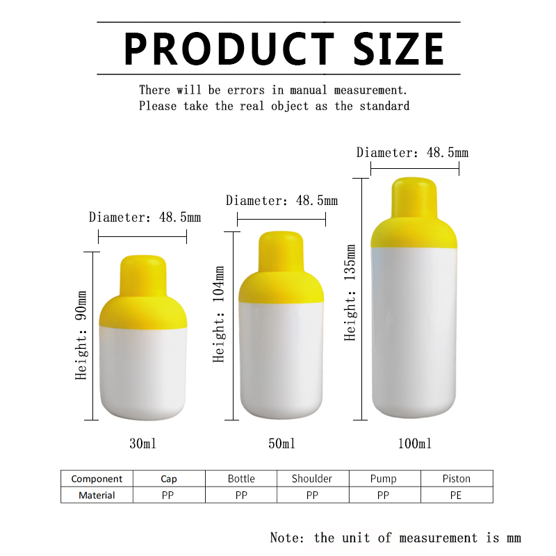 PA101 PA101A Cute Airless Bottle-size