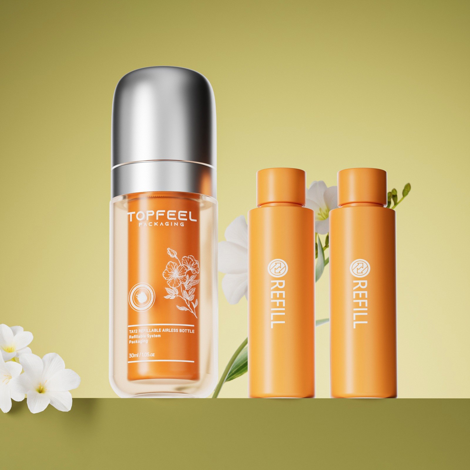 airless bottle for serum and cream