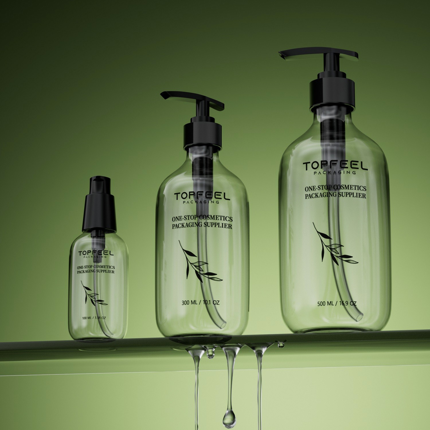 green shampoo bottles